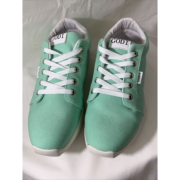 Godi Unisex Sneakers Mens 10 Women’s 11.5 Canvas Nwt Green - Picture 8 of 8
